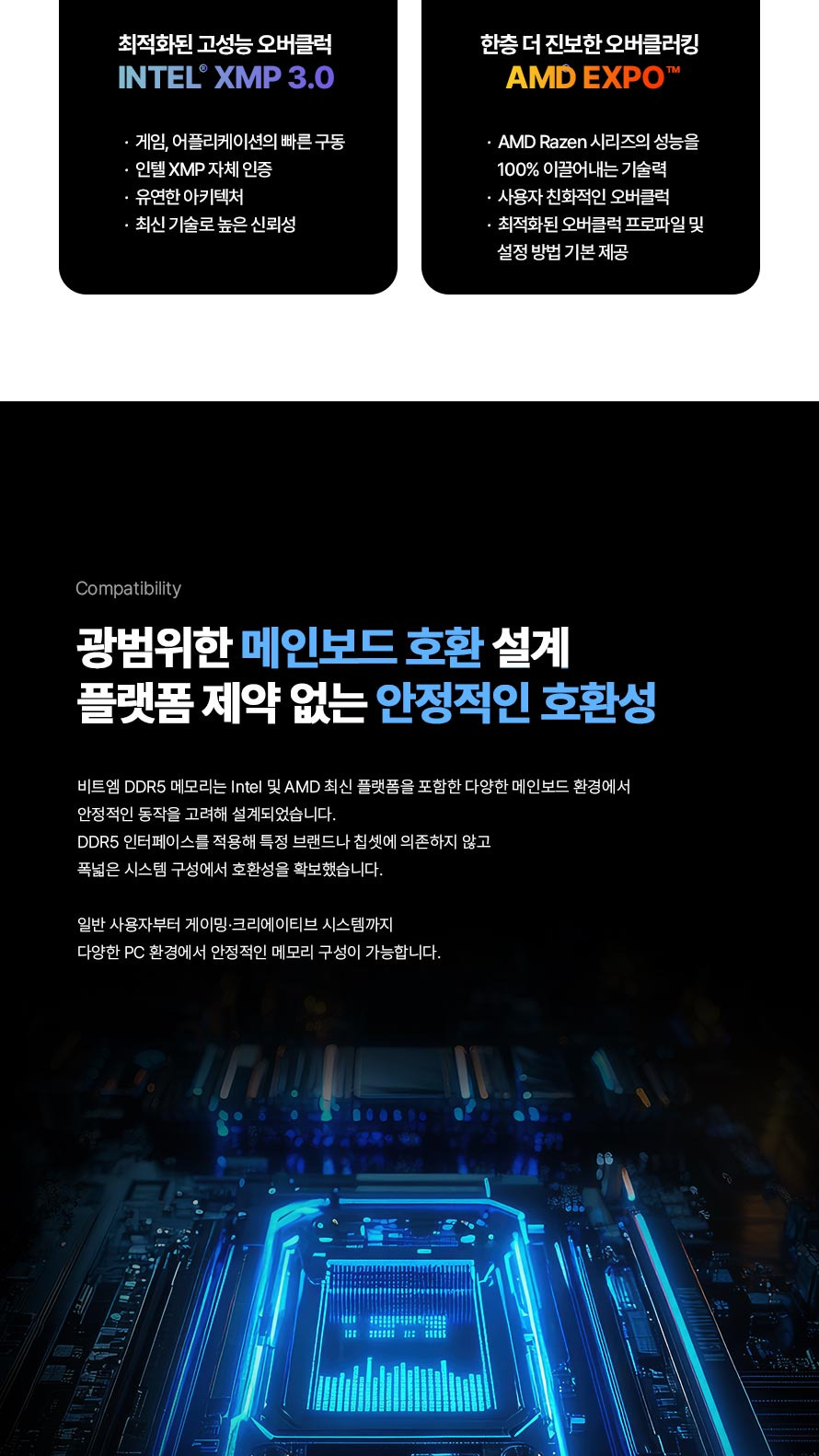 비트엠 Newsync DDR5 PC5-5600 CL46 (16GB) - 호환성 걱정 해소