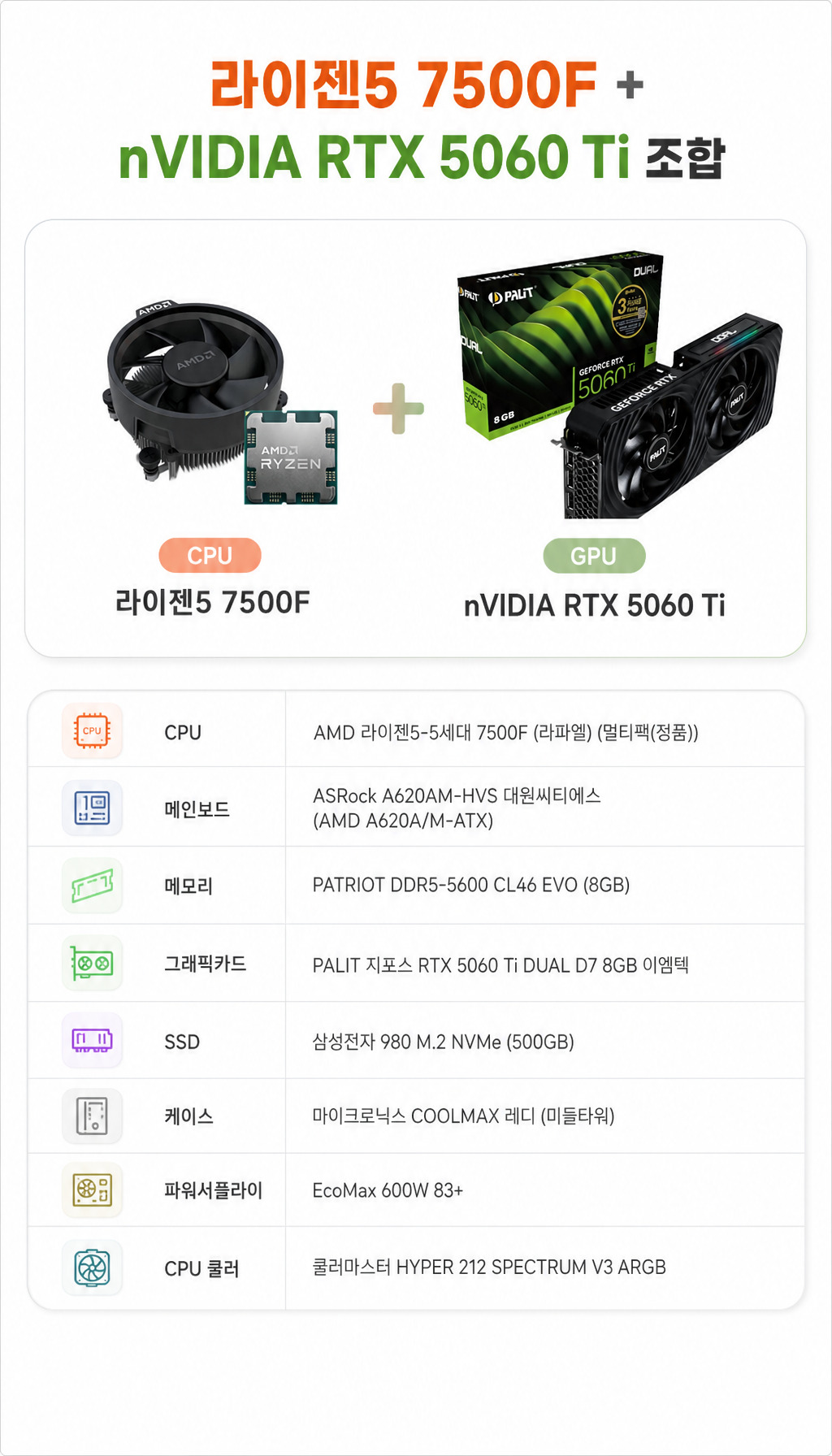  - 조합 소개, 라이젠+지포스