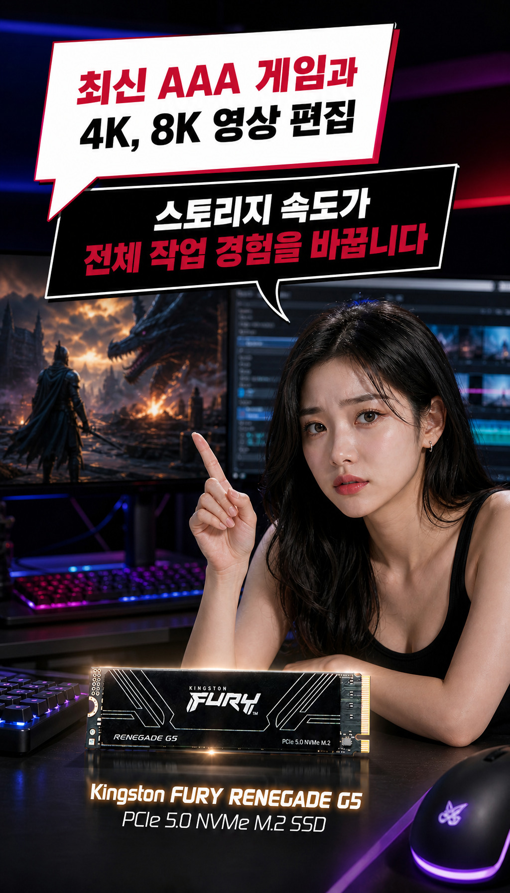 킹스톤 FURY Renegade G5 M.2 NVMe (2TB) - 환경 구체화