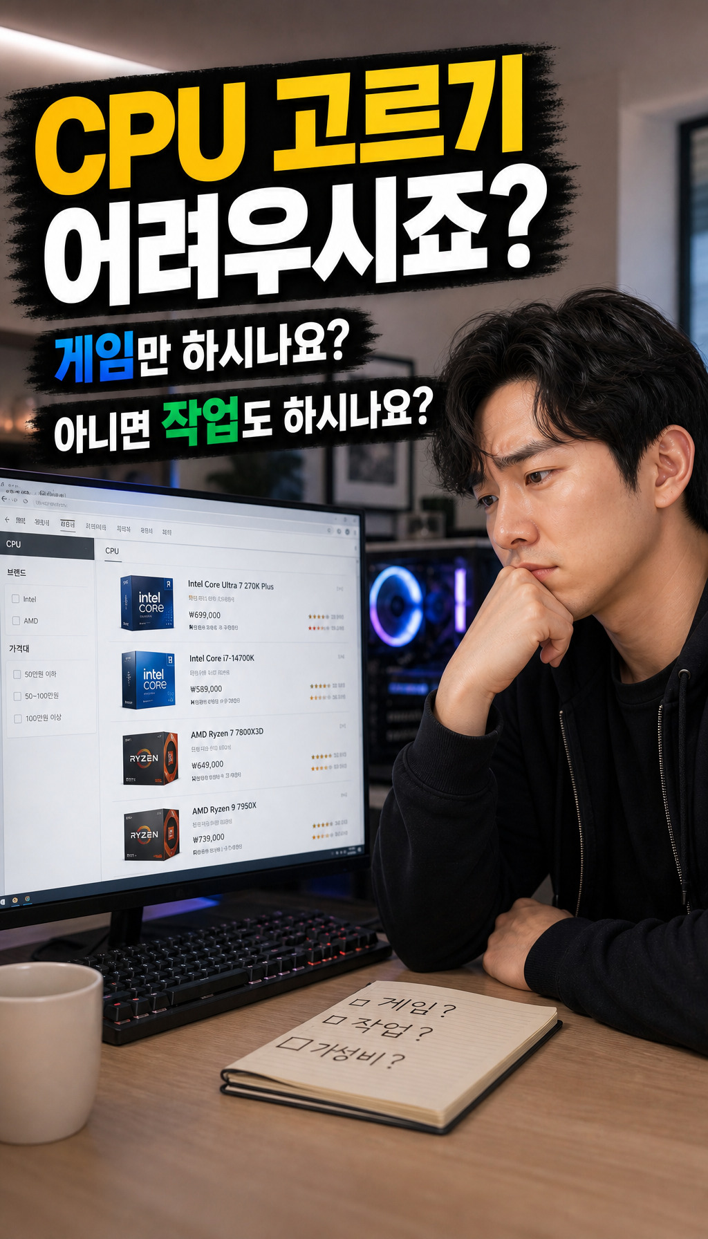 [인텔 정품] 코어 울트라7 시리즈2 270K Plus (애로우레이크 리프레시) - 첫 3초, 시선을 잡는 장면