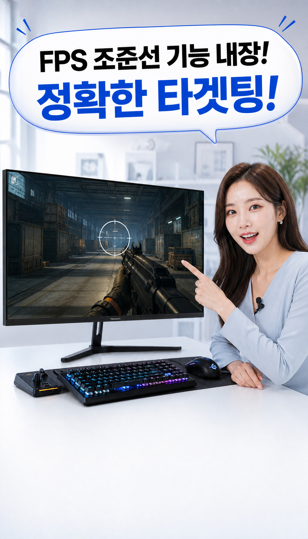 비트엠 Newsync MX322Q 100 아이케어 무결점 - FPS 유저를 위한 조준선