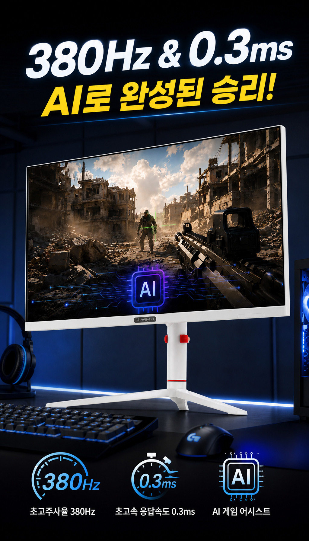 비트엠 Newsync P27G380 Fast IPS AI HDR 400 무결점 - 마무리 메시지