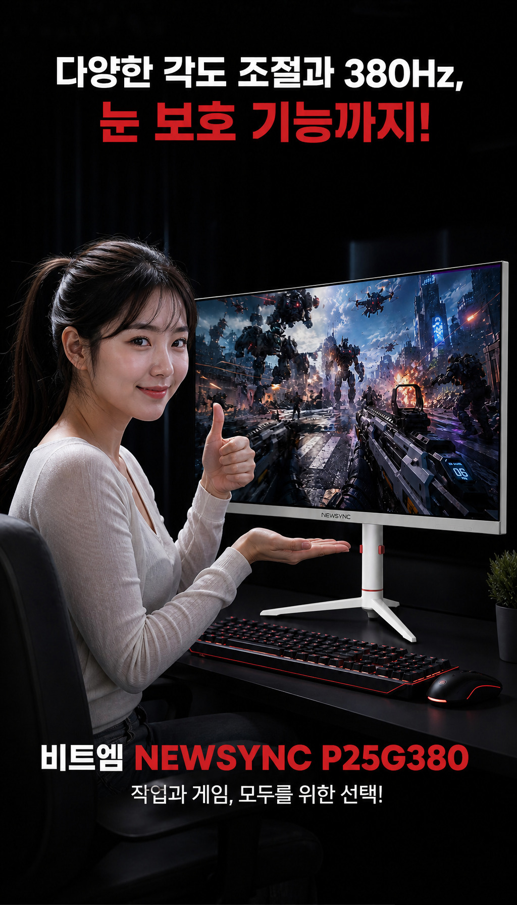 비트엠 Newsync P25G380 Fast IPS AI HDR 400 무결점 - 마무리, 종합 메시지