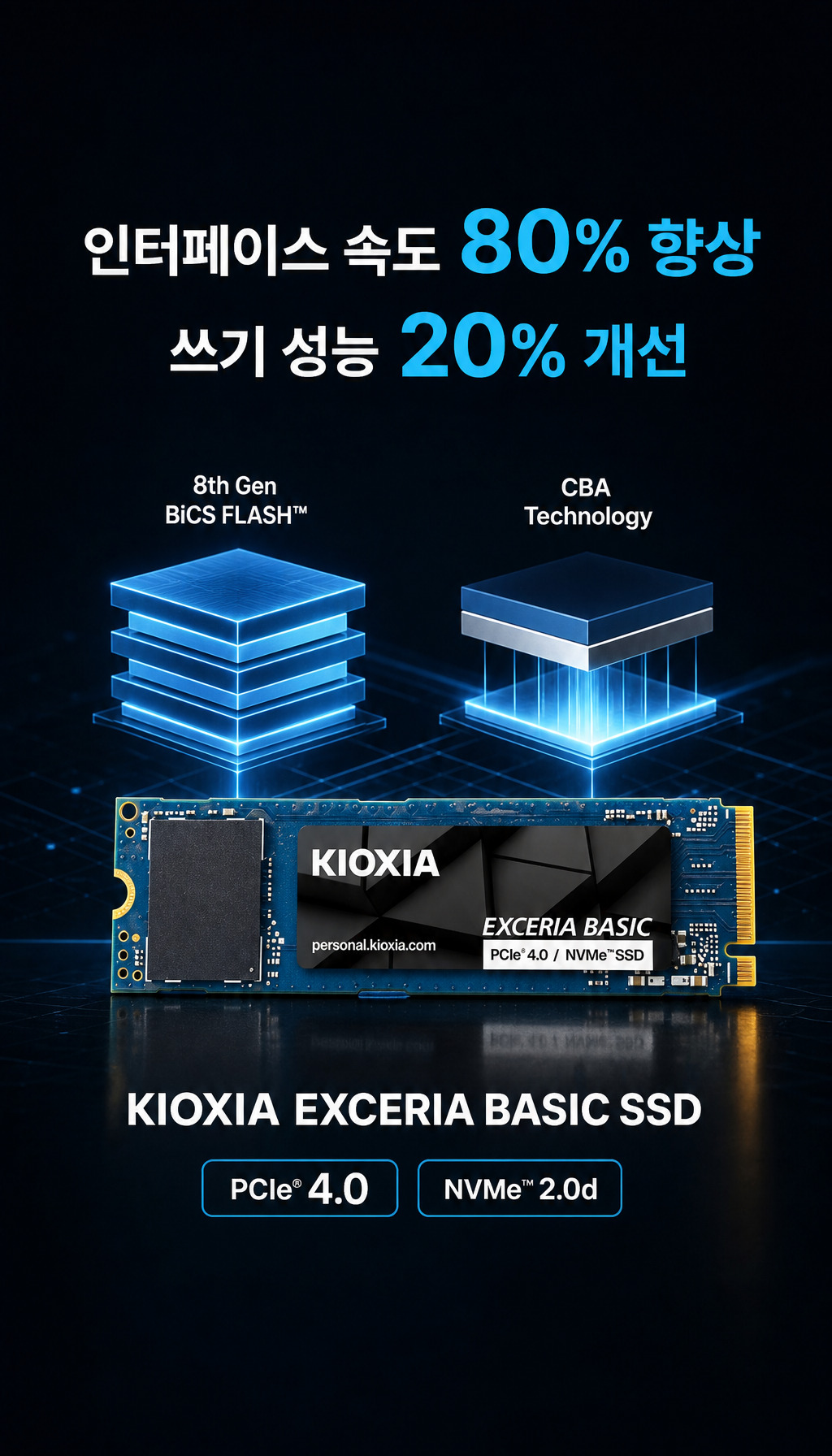 키오시아 EXCERIA BASIC M.2 NVMe (2TB) - 기술적 우위 설명