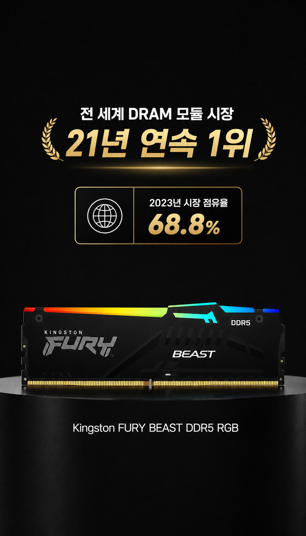 킹스톤 FURY DDR5-6000 CL30 Beast RGB 블랙 패키지 코잇 (32GB(16Gx2)) - 브랜드 신뢰도