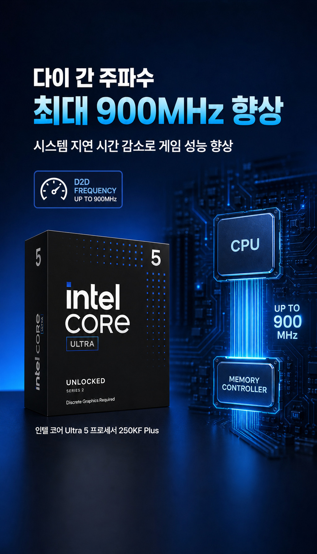 인텔 코어 울트라5 시리즈2 250KF Plus (애로우레이크 리프레시) (정품) - 다이 간 주파수 향상