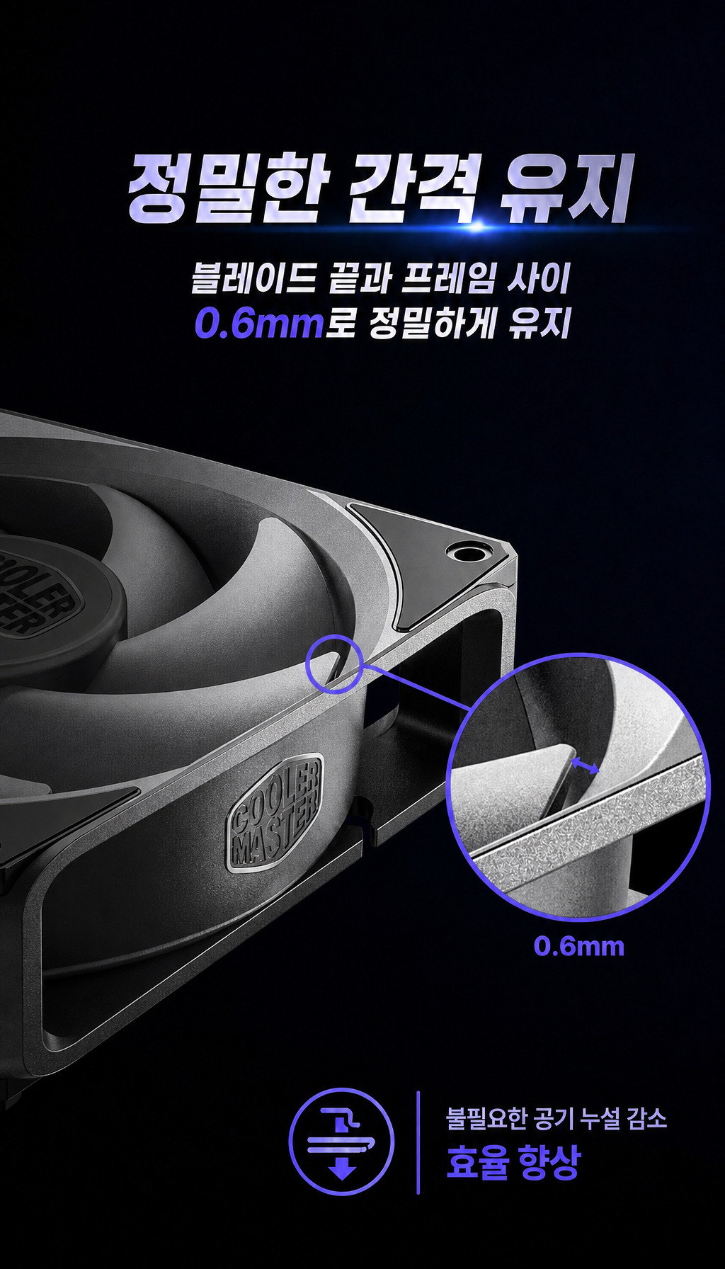 쿨러마스터 MasterFan A120 (블랙) - 0.6mm 정밀 간격