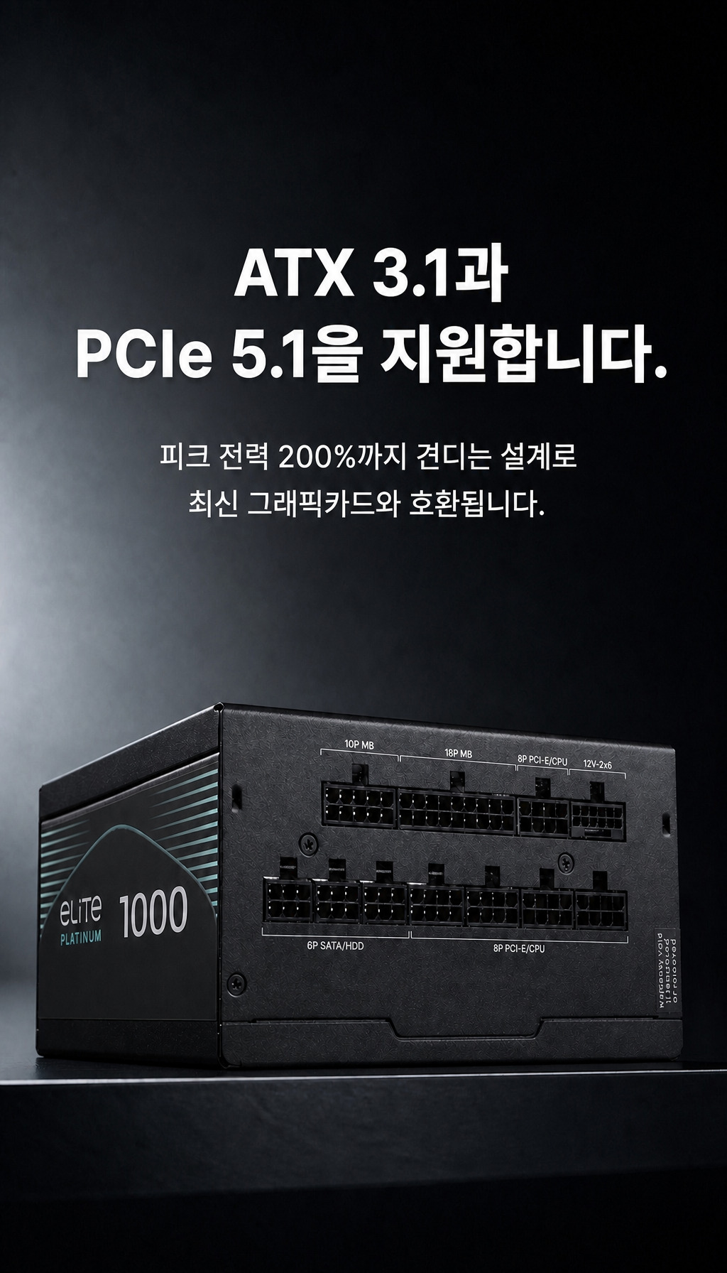 쿨러마스터 Elite Platinum 1000W 풀모듈러 - 최신 규격 대응