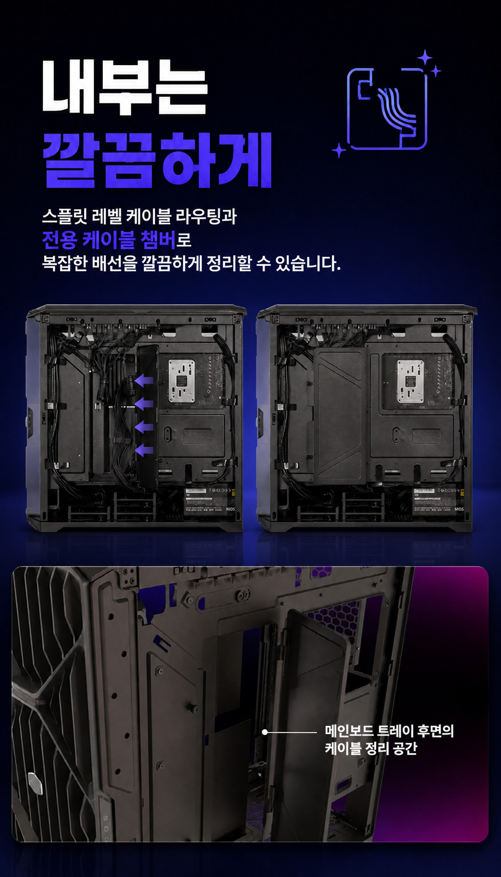 쿨러마스터 HAF II 500 - 케이블 정리 설계