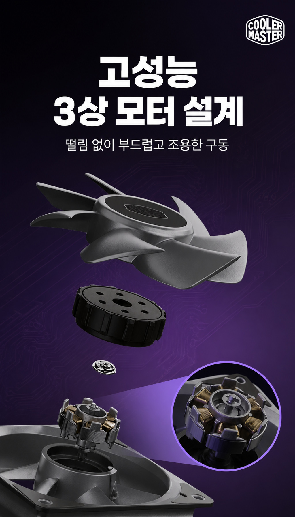 쿨러마스터 MasterFan A140 FC (블랙) - 3상 모터의 안정성