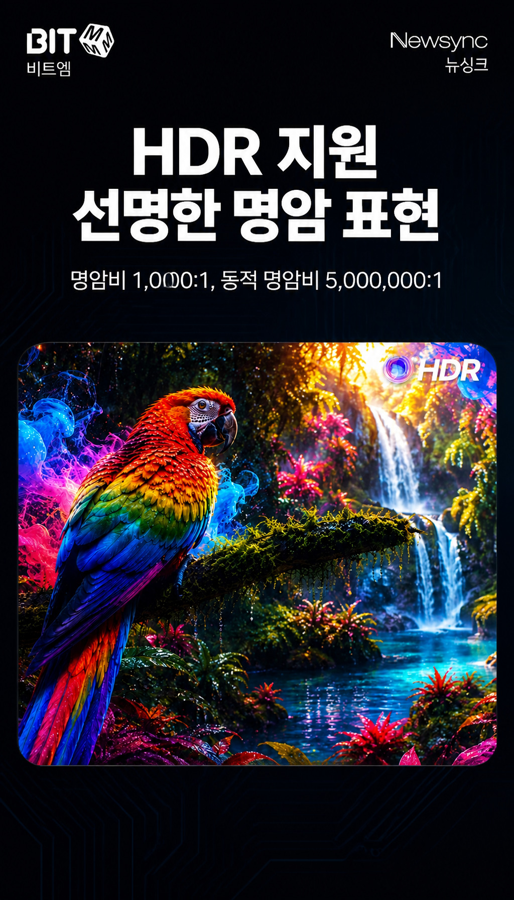 비트엠 Newsync B279F144 IPS 게이밍 HDR 화이트 무결점 - HDR과 명암비 설명