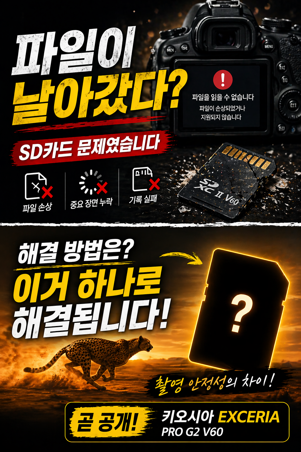 키오시아 EXCERIA PRO G2 - 중요한 촬영 끝내고 봤는데,
파일 날아간 적 있으신가요?