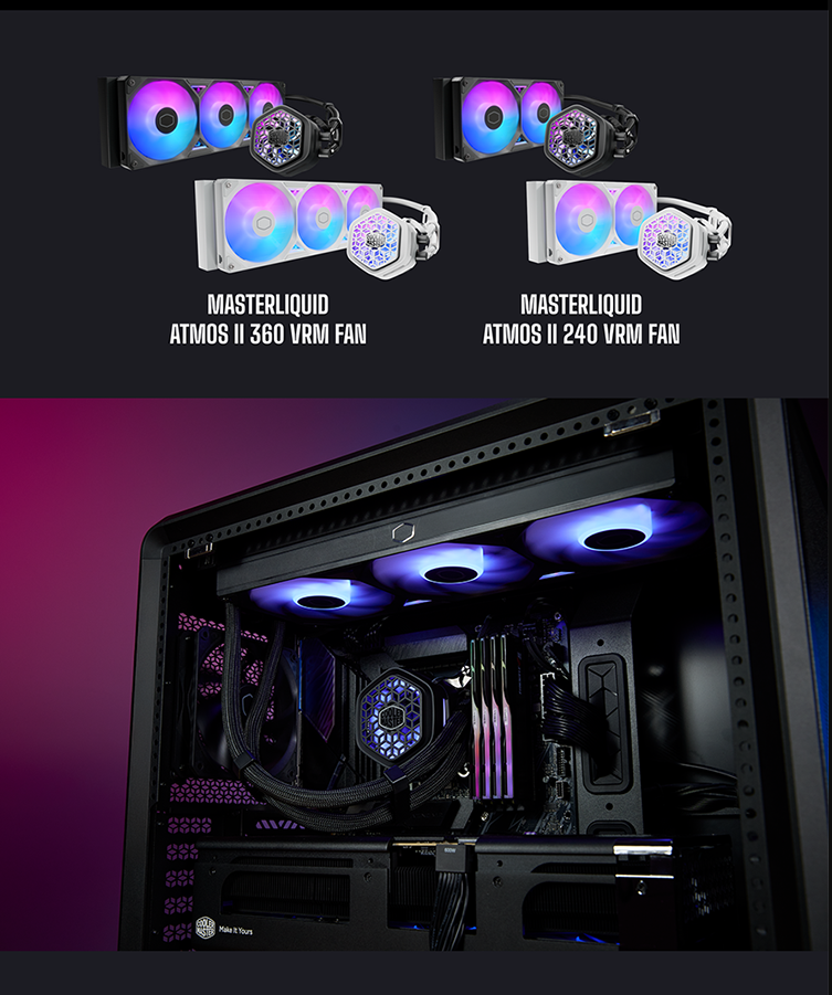 쿨러마스터 MASTERLIQUID 360 ATMOS II VRM Fan (블랙) - 커스터마이징 가능한 구조