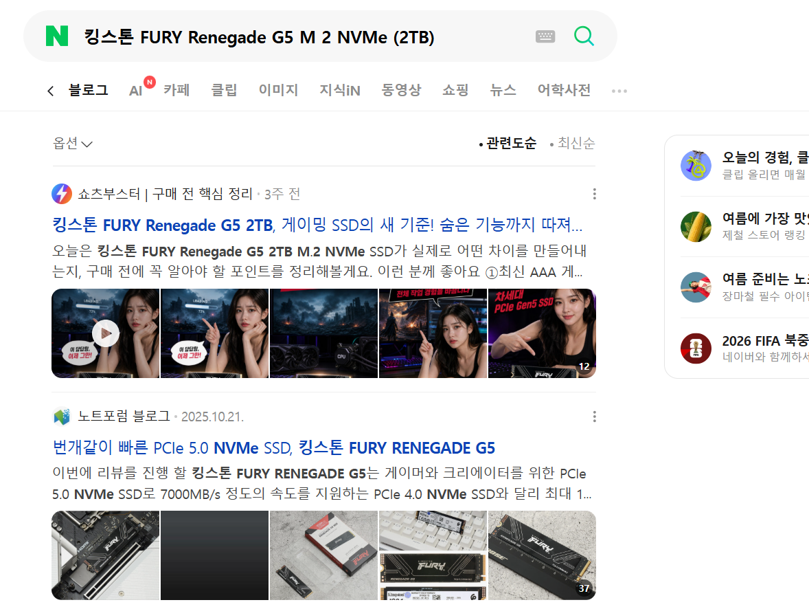 검색 노출 스크린샷