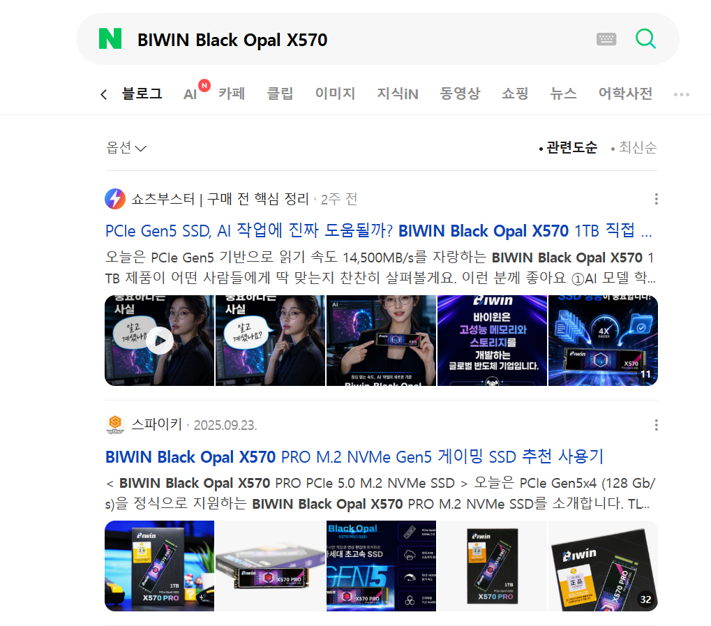 검색 노출 스크린샷