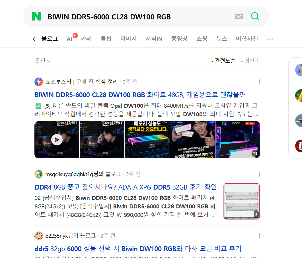 검색 노출 스크린샷